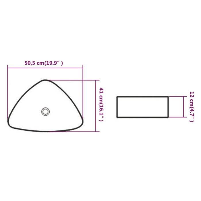 VidaXL Evier Triangulaire Céramique Blanc Lavabo Lave-mains Salle de Bain 142345