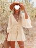 New Women's V-neck Lace Patchwork Batwing Sleeve Dress