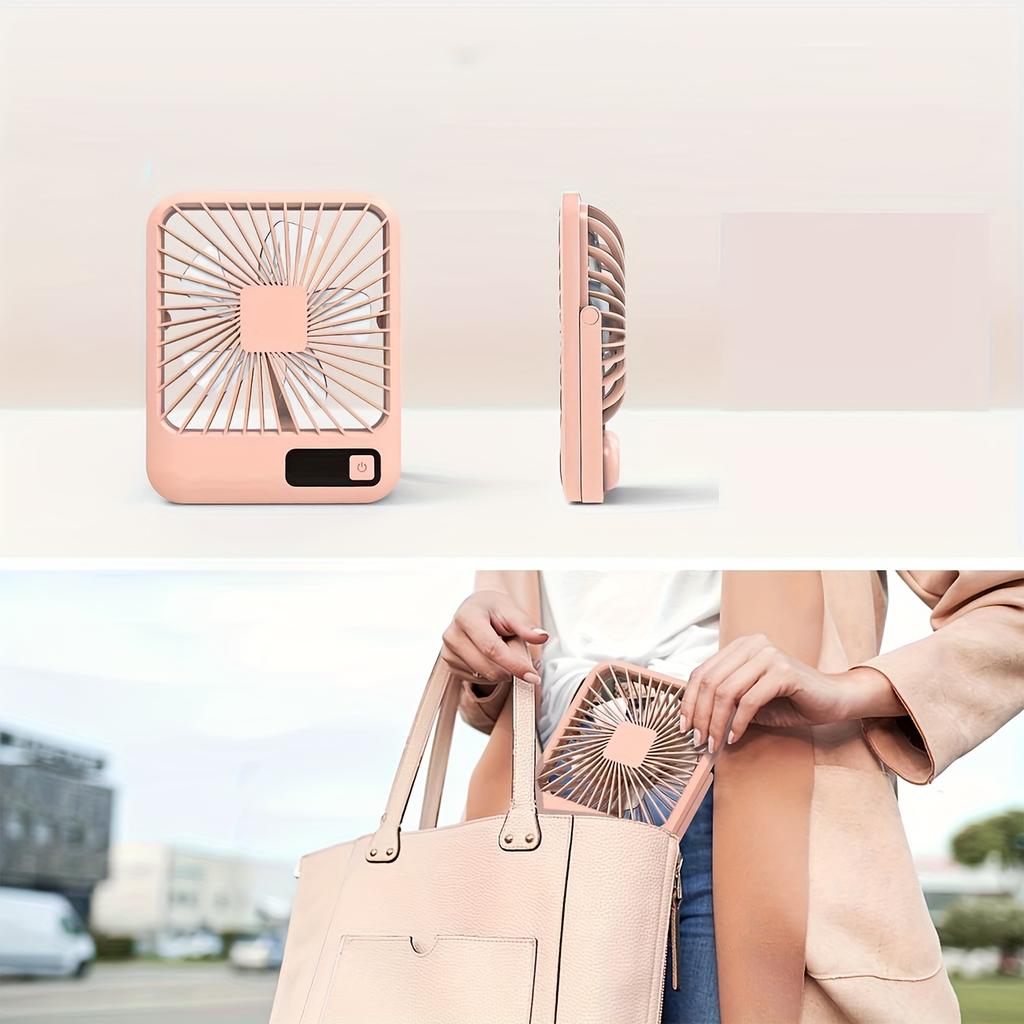 USB Desk Fan, Portable 5 Speed Fan LED Display Silent Fan, Quick Cooling Cooling Mini Outdoor Fan, 180 Degree Rotatable Multi Scene Application Fan