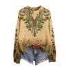 Women's Long Sleeve Crewneck Sweater, Soft Printed Pullover for Fall Winter