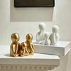 Couple Embracing Sculpture Abstract Family Sculpture Sculpture of A Family of Three  Bedroom Decor