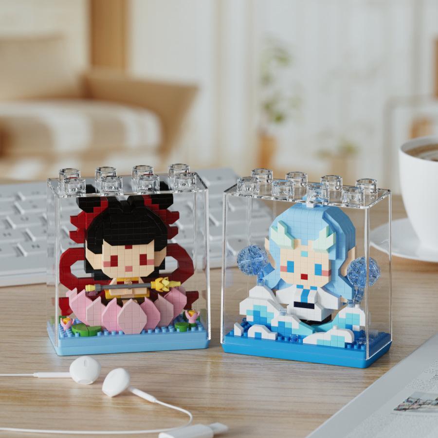 Nezha Ao Bing Badge Building Block Set - Compatible with Lego, Ideal for Children's Toys and Gifts