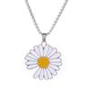 Trendy Daisy Titanium Steel Necklace: Unisex Hip-Hop Flower Pendant Inspired by G-Dragon