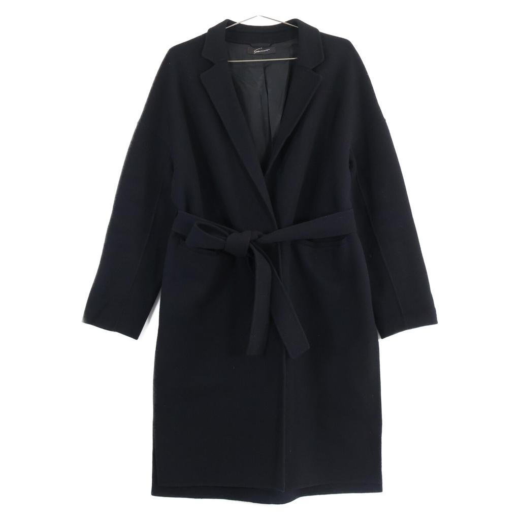 stunning lure 16A114-008 Wool belted river coat O blackUsed