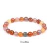 She Yao Natürlicher Kristallachat Tigerauge Armband - Modeschmuck mit einzelnen runden Perlen