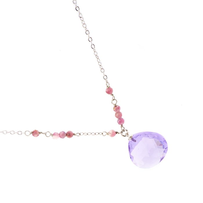 Collier - LUXENTER - Zoqoyi - Alliage Rhodié - Zircone Morganita - Taille unique