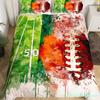 Boys Rugby Sports Duvet Cover Queen Football Bedding Set Ball Sport Comforter Cover Black Tie Dye Quilt Cover With 2 Pillowcases