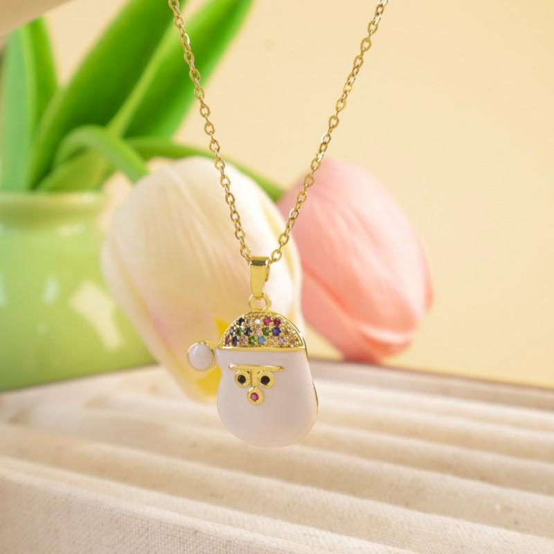 Christmas Necklace Women Titanium Steel Festive Design Trendy Accessory