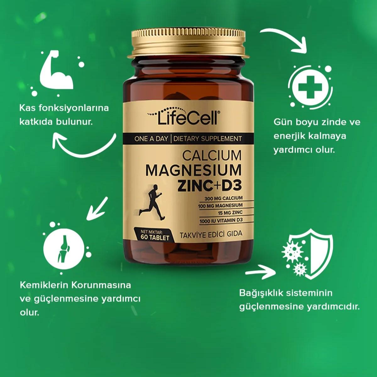 

LifeCell Кальцій Магній Цинк + D3 - Комплексна підтримка здоров я в кожній таблетці