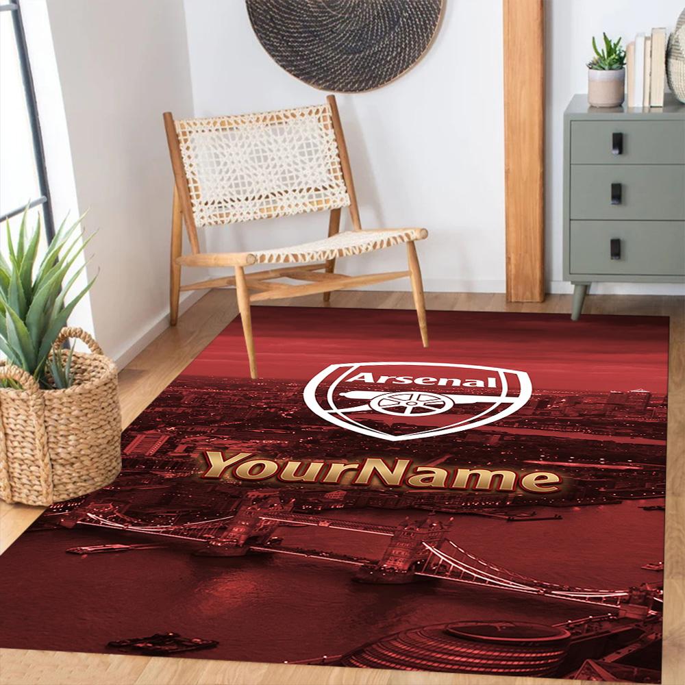 Arsenal Customize Text Floor Mat Suitable for Kitchen Foyer Dining Room Decorate room Anti-slip Rug Decorate Offices Perfect Gift for Friends & Family