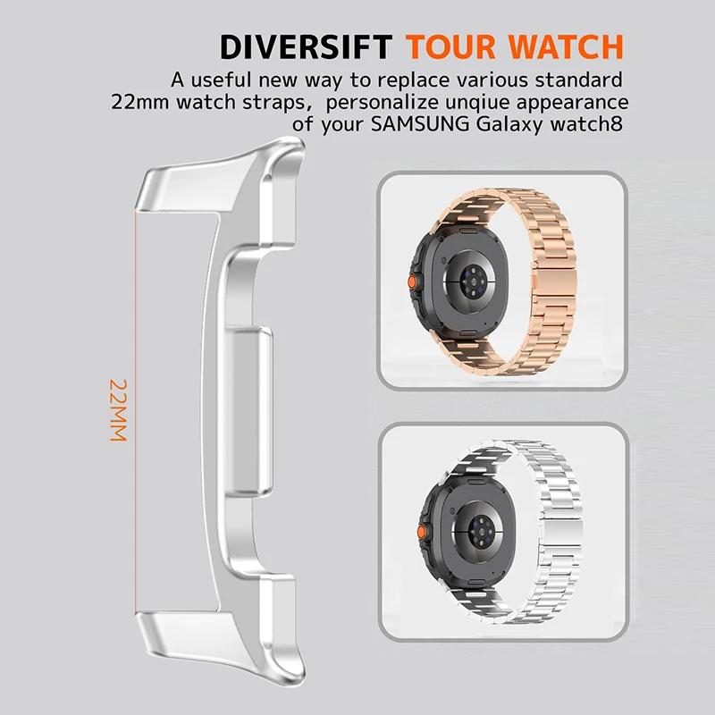 2Pcs 22mm Band Width Stainless Steel Connector for Samsung Galaxy Watch 8 Classic Watchband Adapter Galaxy Watch 8 40mm 44mm