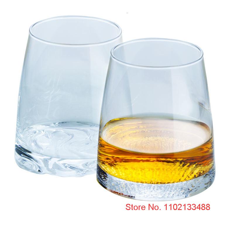 375ml Clear Distant Mountain Whiskey Rock Glass Old Fashioned Kiriko Crystal Wine Glasses Artistic Chivas XO Whisky Tasting Cup