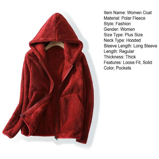 Giacca autunno inverno calda in pile polare con cappuccio a maniche lunghe con cerniera tasche con abbottonatura felpa ispessita cappotto in peluche tinta unita