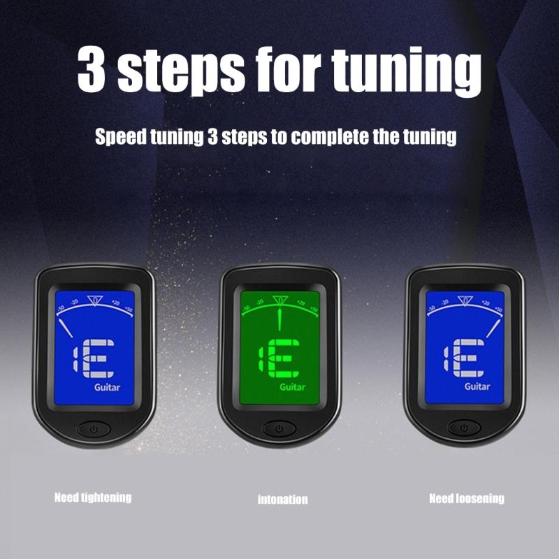 Guitar Tuner Clip On, Digital Electric Tuner with LCD Display, Guitar Metronome