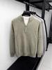 Men's Retro Jacquard Half-Zip Knit Sweater - Solid Color, Versatile, High Weight Layer for Autumn & Winter Casual Wear