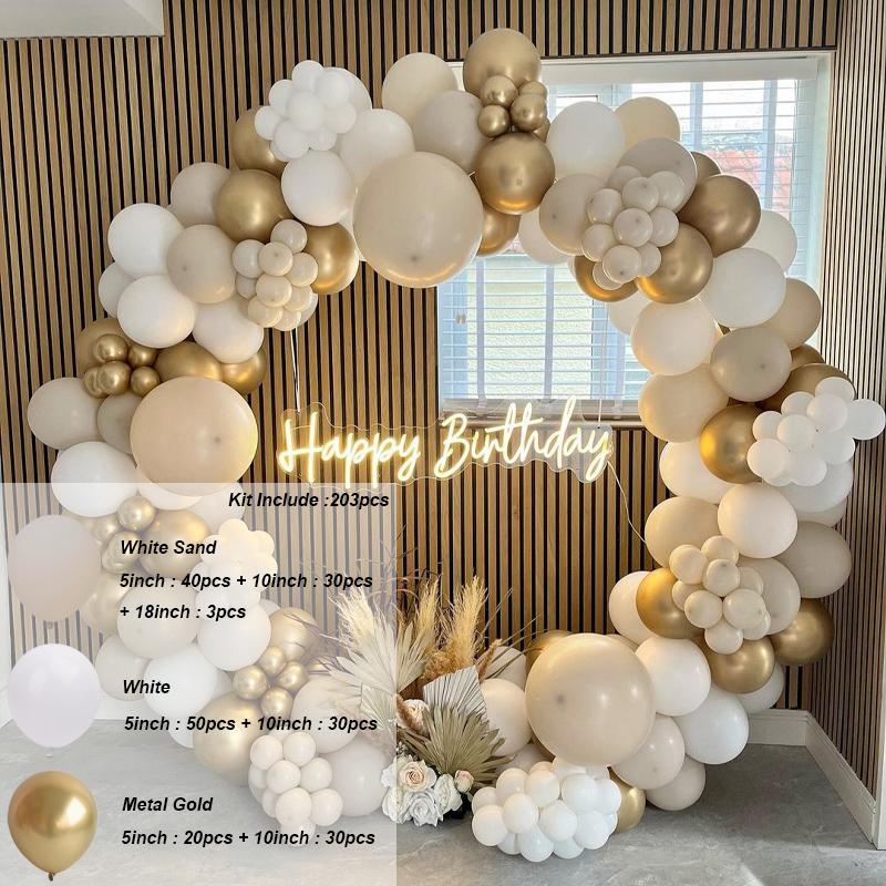 Weiß Beige Ballon Girlande Bogen Set Baby Shower Junge Mädchen Geburtstagsfeier Dekoration Rustikale Hochzeit Verlobung Zubehör Taufe