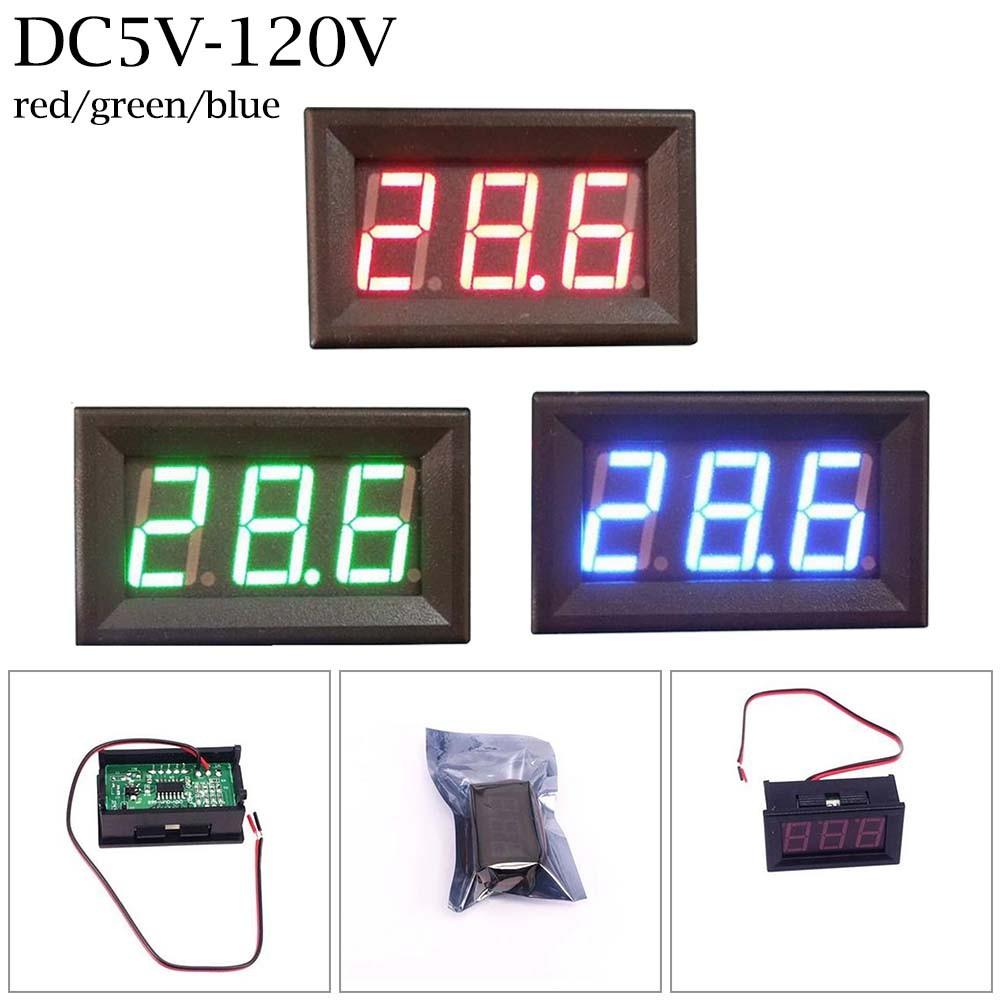 Mini DC5-120V LED digitální voltmetr modrý panel s 3místným displejem 0,56 palce