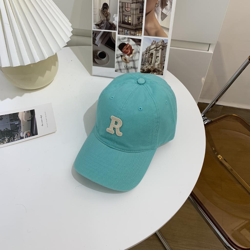 New Embroidery Letter R Baseball Cap Summer Solid Women Ponytail Hats Men Baseball Cap Cotton Outdoor Simple Visor Casual Cap