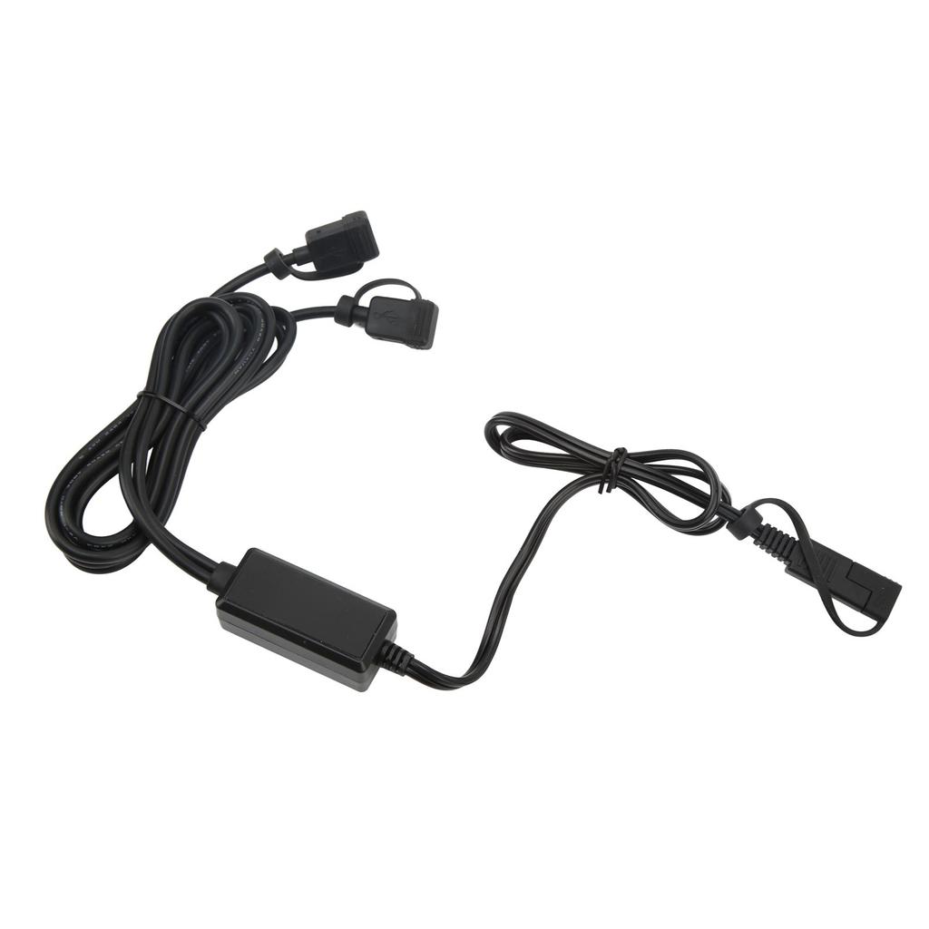 Motorcycle USB Phone Charger Dual Port Fast Charging with Intelligent Chip SAE To USB Adapter For