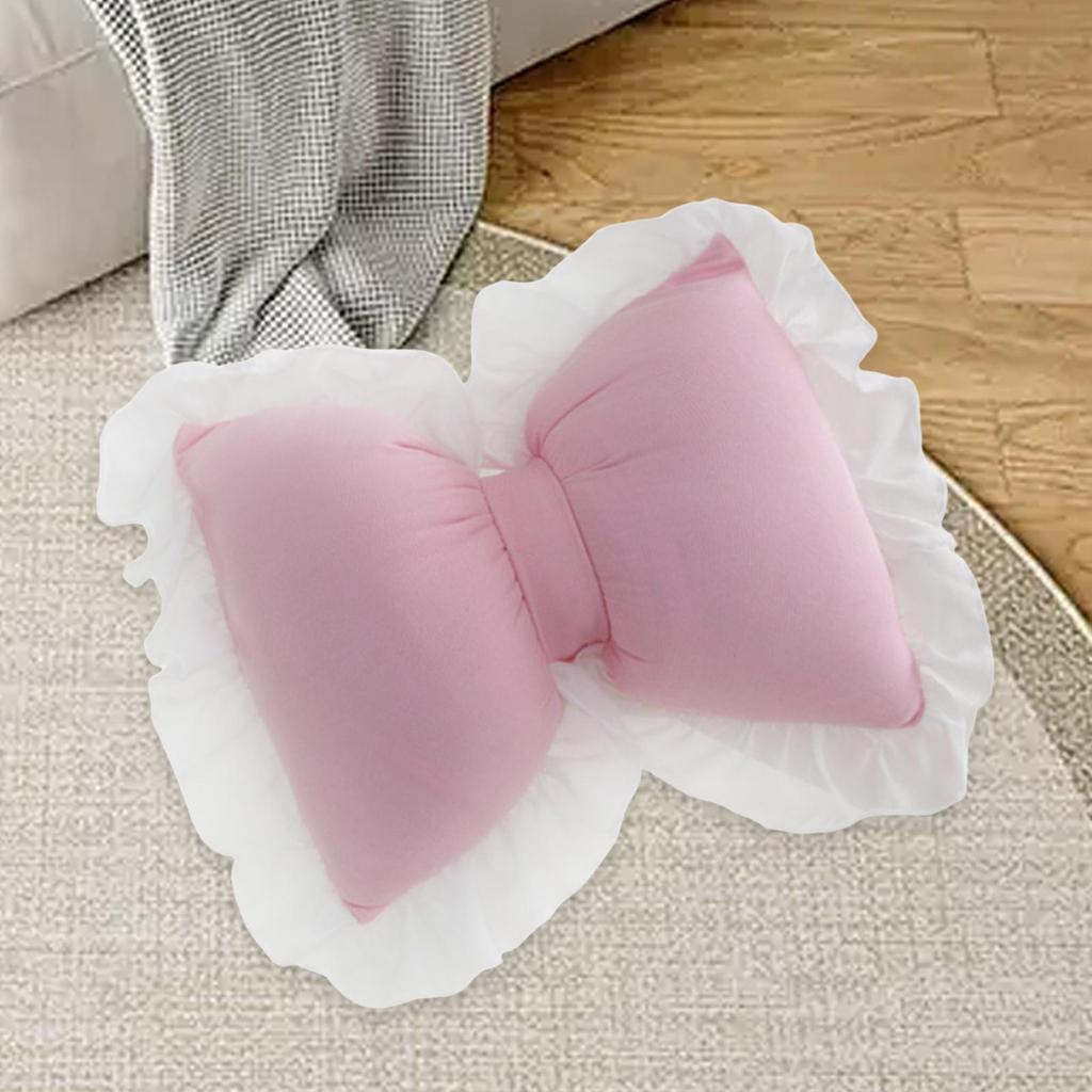 Bowknot Throw Pillow Car Backrest Cushion Breathable Soft Decoration Sofa Pillow for Living Room Nursery Bed Sofa 32 Cmx40 cm