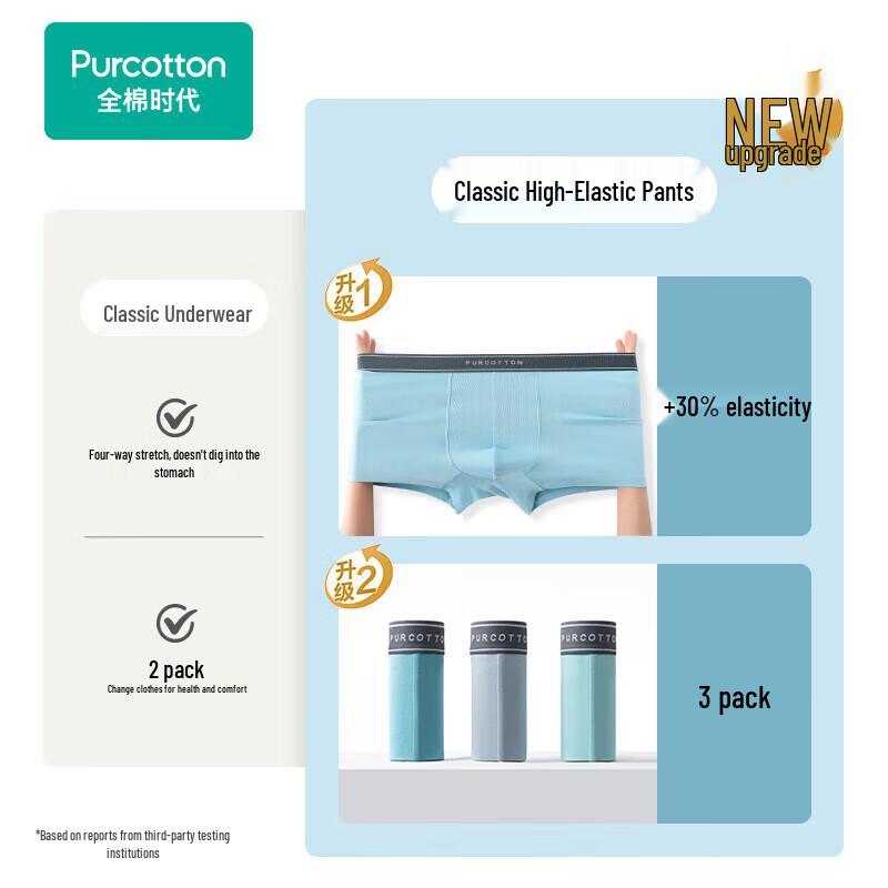 PurCotton Men's Breathable Boxer Briefs (3-Pack)