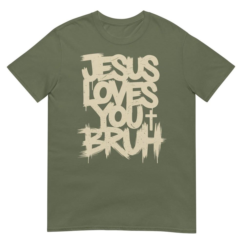 Christian Boy Teen Jesus Loves You Bruh Funny Humorous Faith TShirt