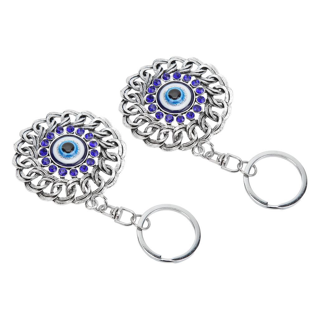 2 szt. brelok zły oko ażurowy okrągły skręcony diament indyczy niebieski brelok z złym okiem amulet torba
