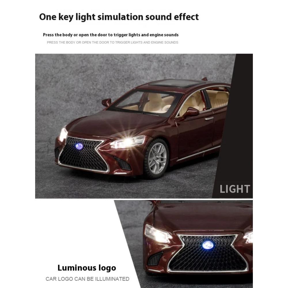 1/32 Alloy Die-cast Lexus LS500 Car Model Simulation Sound and Light Sedan Children's Toys with Base Ornaments Gift