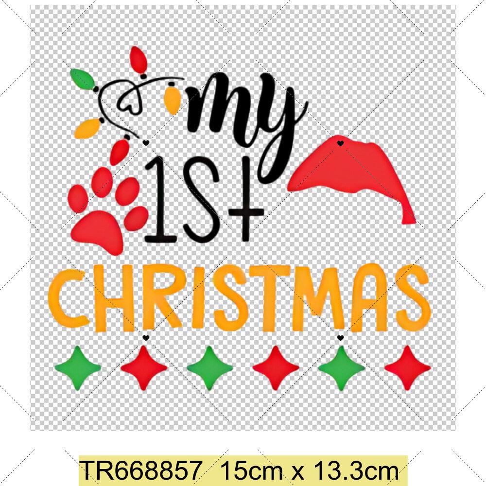 Mein Erstes Weihnachten Wärmeübertragungsaufkleber Weihnachten Thema Aufnäher für Nähzubehör DIY Kleidung Aufkleber Aufnäher