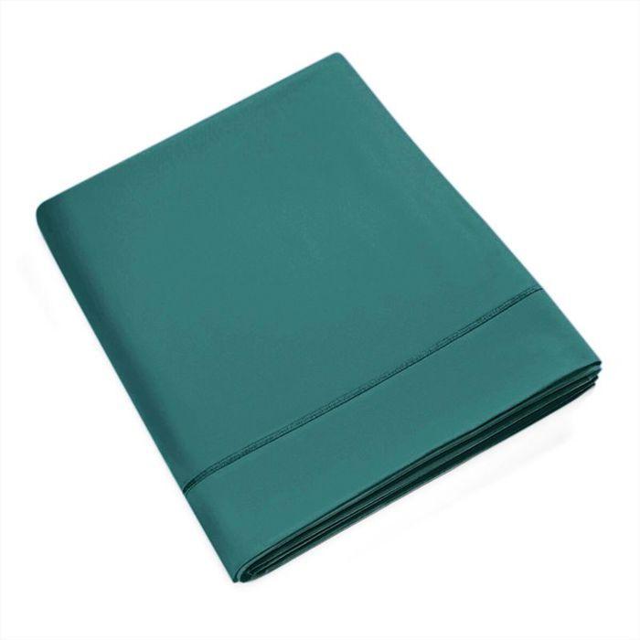 Drap housse 180 x 200 cm bonnet 30 cm "Prémium" pour lit 2 places King Size - Prémium Cyan