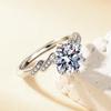 Elegant Six-Claw Adjustable Open Ring for Women's Proposals and Weddings