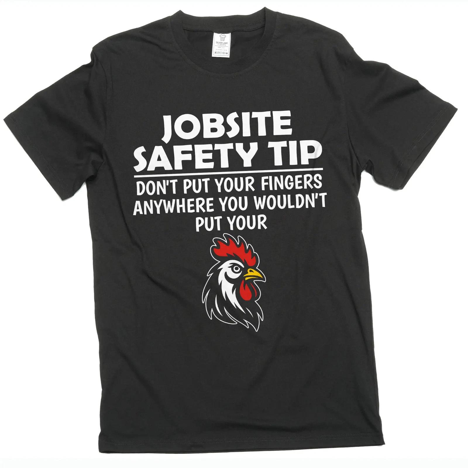 Men s Jobsite Safety T-shirt Humor Humorous T-Shirt Funny Saying Tee For Him Men XL