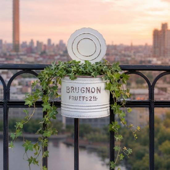 Yousheng 1/2Pcs Vintage Iron Can Decoration, Rusty Metal Can Sculpture, Weather-proof Bucket Flower Pot Ornament for Outdoor,