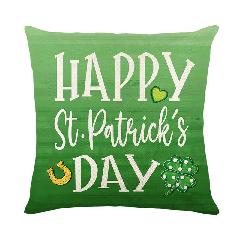 

2pcs St. Patrick s Day Printed Pillowcase Cojines Four-Leaf Clover Sofa Decorative Cushion Cover Holiday Decoration Pillowcases 45x45cm