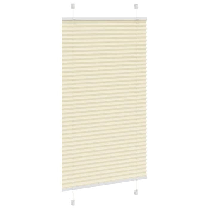 VidaXL Store plissé crème 75x150 cm largeur du tissu 74,4 cm polyester, store plissé de fenêtre, store accordéon, store 4015291