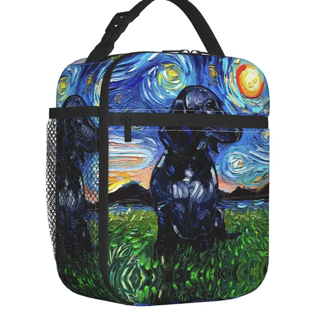 Night Saint Bernard Dog Lunch Bag Women Cooler Thermal Insulated Lunch Box for Kids School Children