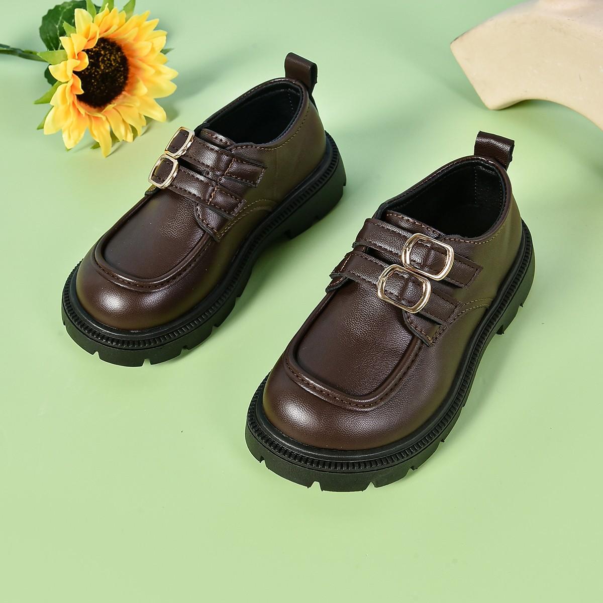 

Girls shoes, children s princess leather shoes, new spring and autumn British style black soft-soled loafers for girls 26Inner Length16cm чёрный