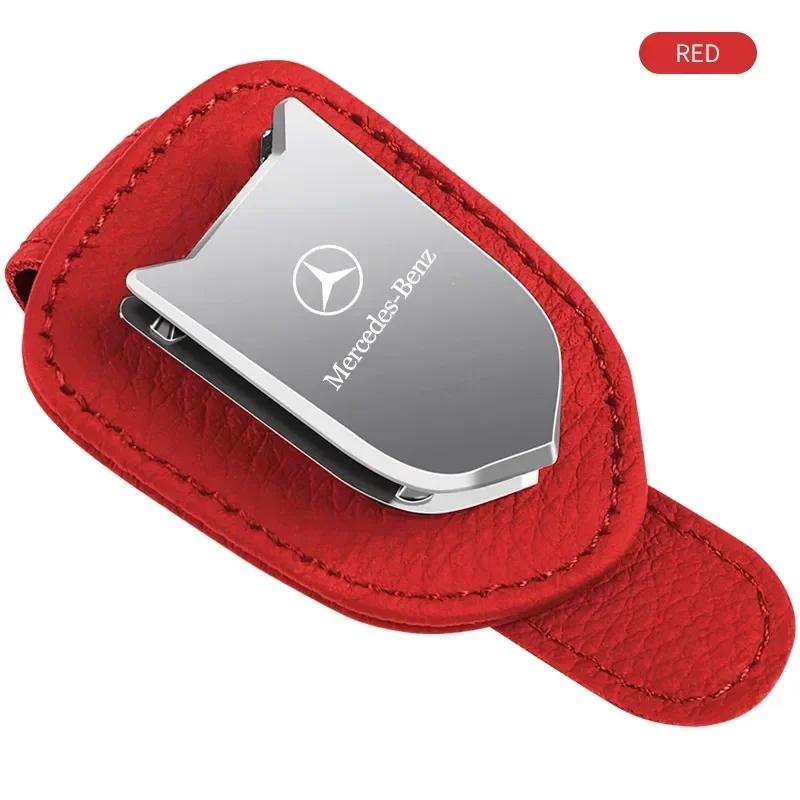 Multifunktionell Bil Solskydd Glasögonklämma Läder Glasögonklämma För Mercedes Benz B/C/E/S-klass A-klass C200L GLC GLK CLA