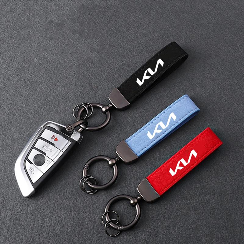 2026 Hot Car Sticker Car Keychain Pendant Suede Keyring for women's and Men's gifts Fashion For KIA RIO 2 3 4 5 Xline x line Car