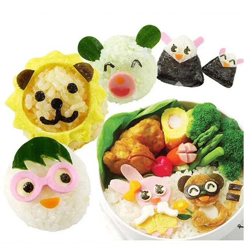 Kitchen Embossing Rice Seaweed Maker Making Decoration Device DIY Ball Molds Moulds 2/3/4Pcs Bento Cutter Cartoon Gadgets Sushi