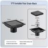 15x15 Odor-Proof Invisible Floor Drain, 304 Stainless Steel, Concealed for Bathroom or Shower Room
