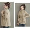 Stehkragen Windjacke Kordelzug Taille Design Damen Mittellanger Schlanker Mantel Einfarbig Einfach Lässig Pendeln Temperament Britischer Stil Frühling Herbst