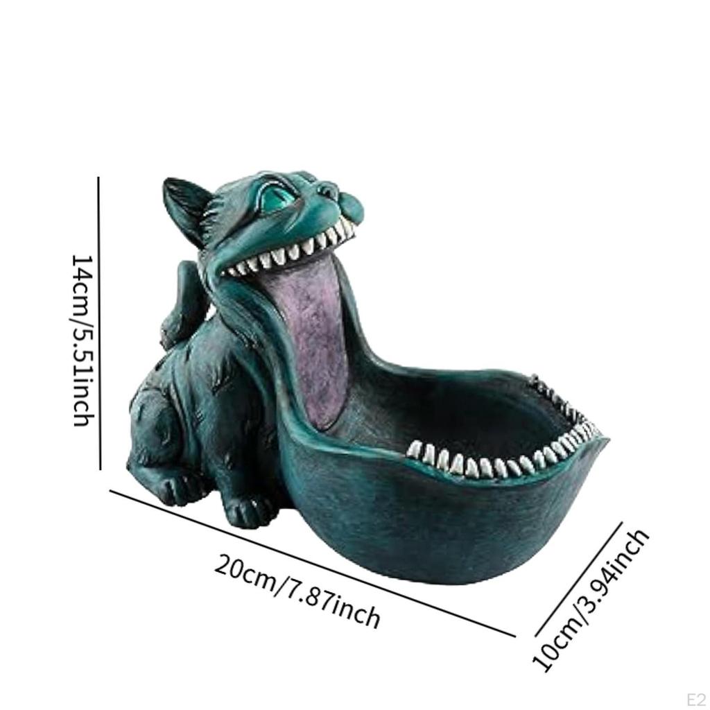 Cat Figurine Key Bowl for Home Entryway Large Mouth Sculpture Candy Dish