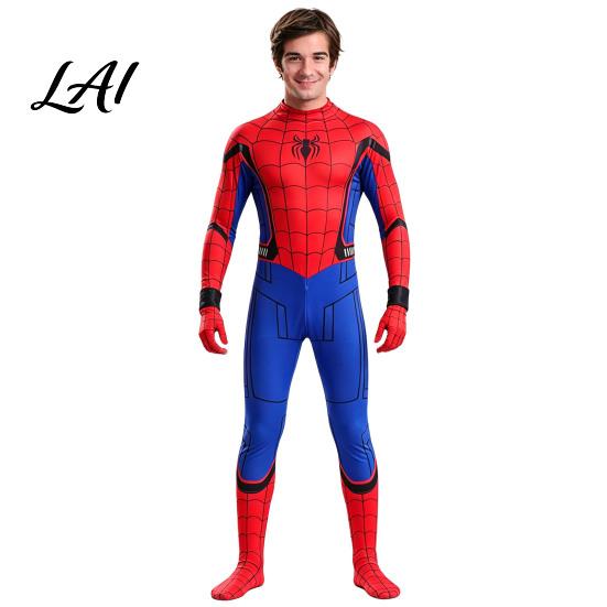 Full Body Costume Spider Hero Bodysuit with Mask Coverage Zentai for Boys Mask Kids Adults Stretchy Cosplay Outfit Fancy Dress Halloween Masquerade