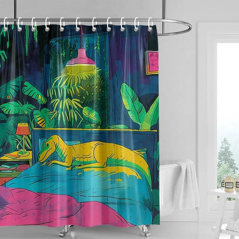 Abstract Art Illustration Bathroom Shower Curtain Waterproof Fabric Modern Nordic Bathroom Curtain Shower Curtain 180x200cm