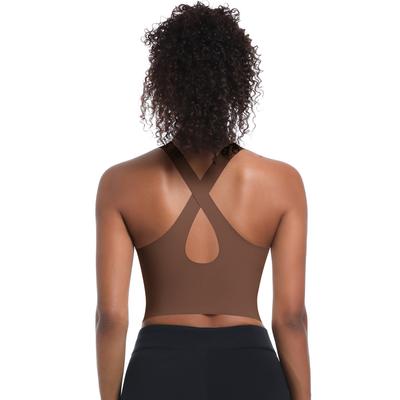 Reggiseno Sportivo Traspirante con Schiena a X Donna Palestra Yoga Gilet Schiena Scoperta Fitness Push Up Intimo