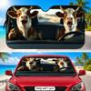 Funny Highland Cow Sun Visor Aluminum Foil Windshield Sunshade with Reflective UV Block Heat Insulation Foldable Universal Fit