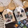 8 Sheets Vintage Stamp style Stickers Decorative Diary Album Scrapbooking material handmade DIY Junk Journal Supplies