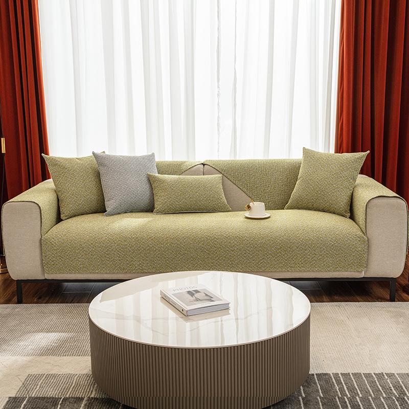 Sofakissen Vier Jahreszeiten Universal Baumwolle Leinen Rutschfest Einfach Modern Leicht Luxus Sofa Sitzkissenbezug Rückenlehnenbezug Stoff