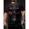 Summer Round Neck 3D Skull Print Top Fashionable Casual Short Sleeved Men's T-shirts